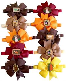 img 4 attached to 🦃 Masue Pets Thanksgiving Dog Ties Bowties for Fall with Brown and Orange Turkey Leaf Print - Dog Neckties Bow Tie Collars for Stylish Grooming