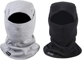 img 1 attached to 🧤 Windproof Fleece Balaclava Ski Mask - Cold Weather Face Mask for Winter Sports, Motorcycle Riding, and Outdoor Activities