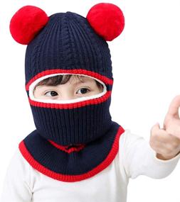 img 4 attached to 🐻 Kacota Winter Knitted Earflap Bear - Pink Boys' Accessories for Cold Weather