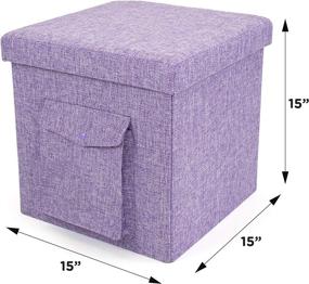 img 2 attached to Humble Crew Folding Storage Ottoman Furniture