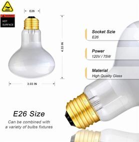 img 3 attached to 🔆 2-Pack of 75W Reptile Infrared Heat Lamps with UVA, Basking Spot Bulbs – Soft White Light for Lizard, Tortoise, Bearded Dragon, Hedgehog, Reptiles, and Amphibians