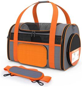 img 4 attached to CatRomance Airline Approved Cat Carrier Bag - Collapsible and Washable Soft-Sided Pet Travel Carrier for Cats, Small Dogs, and Small Pets