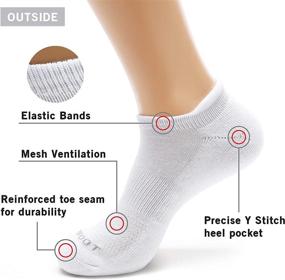 img 2 attached to 🏃 M MONFOOT Athletic Cushioned Running Performance Heel Tab Ankle Socks - Pack of 5-10 Pairs for Men and Women