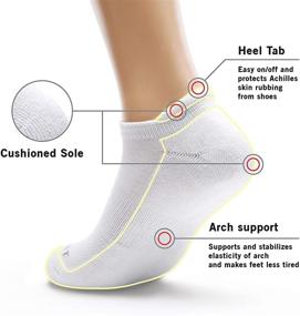 img 1 attached to 🏃 M MONFOOT Athletic Cushioned Running Performance Heel Tab Ankle Socks - Pack of 5-10 Pairs for Men and Women