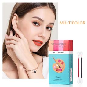 img 3 attached to 💄 PASNOWFU Tattoo Lipstick: 20 Pcs Cotton Swab Lipstick for Long-Lasting Velvet Matte Lip Stain - Waterproof & Portable (4 Colors)