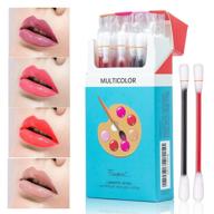 💄 pasnowfu tattoo lipstick: 20 pcs cotton swab lipstick for long-lasting velvet matte lip stain - waterproof & portable (4 colors) logo