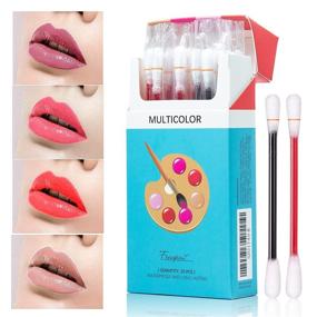 img 4 attached to 💄 PASNOWFU Tattoo Lipstick: 20 Pcs Cotton Swab Lipstick for Long-Lasting Velvet Matte Lip Stain - Waterproof & Portable (4 Colors)