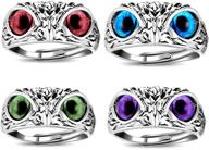 🦉 винтажное кольцо с совой с дизайном демонического глаза - кольцо fuqimanman2020 с голубым глазом логотип