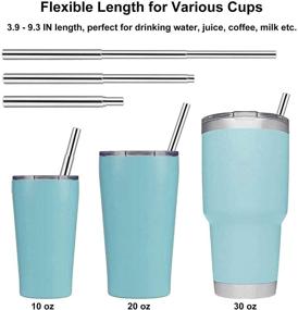 img 3 attached to 🌈 Vantic Metal Reusable Straws, 4 Pack Collapsible Portable Rainbow Stainless Steel Straw Set with Brush and Case in Blue, Purple, Silver, and Rose Gold