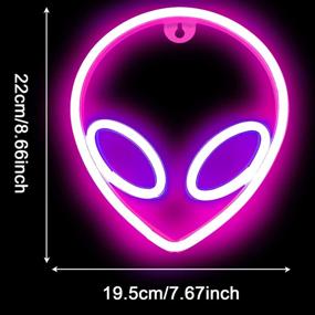 img 3 attached to XIYUNTE Neon Sign Alien Neon Light Sign For Wall Decor Lighting & Ceiling Fans