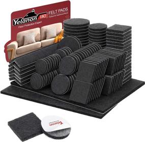img 4 attached to 🪑 Premium Felt Furniture Pads - 182 Pcs Self Adhesive, Cuttable Chair Leg Protectors for Hardwood Floors - Anti Scratch Black Pads