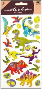 img 1 attached to Sticko Classic Sticker, Dinosaur Metallic: Enjoy Mesozoic Elegance with These Adhesive Treasures!