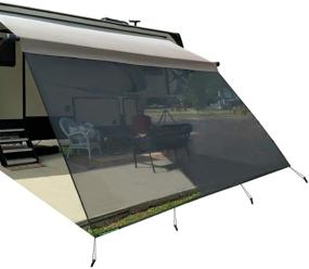 img 4 attached to Зонт Leaveshade для автодома - солнцезащитный экран - Tentproinc 10'X18'3'' - черная сетка от солнца для кемпинг-прицепа