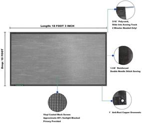 img 1 attached to Зонт Leaveshade для автодома - солнцезащитный экран - Tentproinc 10'X18'3'' - черная сетка от солнца для кемпинг-прицепа