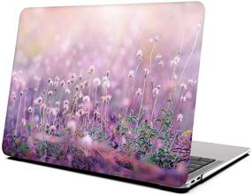 img 3 attached to AQYLQ MacBook Retina 12 Inch Case (2017 2016 💜 2015 Release A1534), Matte Purple Flower Design, Hard Plastic Shell Cover