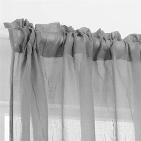 img 1 attached to Deconovo Pocket Crinkled Curtains French