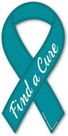 cure ovarian cancer ribbon magnet logo