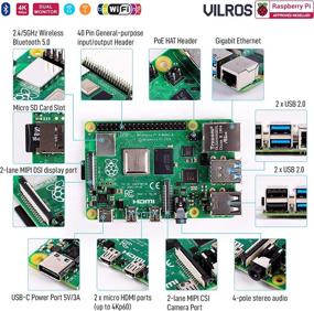 img 3 attached to 🍓 Vilros Raspberry Pi 4 4GB Basic Starter Kit with Fan-Cooled Durable Aluminum Alloy Case for Enhanced Performance
