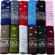 🧣 1 dozen paisley bandanas: authentic 100% cotton double sided scarves (various colors) - m.h.i. u.s.a. seller! logo