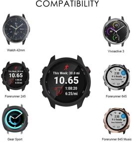 img 3 attached to Спортивный браслет Junboer из силикона для Garmin Forerunner 645/245, Vivoactive 3, Samsung Galaxy Watch 42 мм, Gear Sport - 20-мм замена ремня