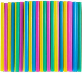 img 4 attached to Webake Compostable Smoothi Straws: 9 Inch Long Wide Drinking Straws, 100 Bulk Pack - Eco Friendly Plant-based PLA - Assorted Color Straws for Tumblers & Water Bottles