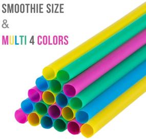 img 3 attached to Webake Compostable Smoothi Straws: 9 Inch Long Wide Drinking Straws, 100 Bulk Pack - Eco Friendly Plant-based PLA - Assorted Color Straws for Tumblers & Water Bottles