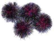 vibrant 15pcs jumbo glitter tinsel pom poms - perfect for diy 🌈 crafts & cat toys - 2 inch rainbow hot pink sparkle balls by yycraft logo