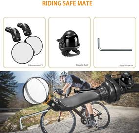 img 3 attached to Bike Rearview Mirrors: Adjustable Handlebar End Mount Cycling Side Mirror with Rotatable Bar End, Safe Mirrors for Road & Mountain Bikes + Bonus Bicycle Bell