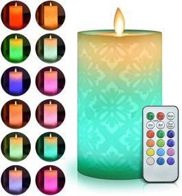 img 4 attached to 🕯️ ACROSS Flickering Flameless Candles: Real Wax Color Changing LED Pillar Candles with Remote Control for Halloween and Christmas Decor