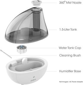 img 1 attached to Pure Enrichment® MistAire™ Silver Ultrasonic Cool Mist Humidifier - Long-Lasting 25 Hour Operation, Silent Operation, Night Light Option, &amp; Automatic Safety Shut-Off - Perfect for Bedroom, Office, &amp; Nursery