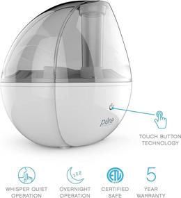 img 2 attached to Pure Enrichment® MistAire™ Silver Ultrasonic Cool Mist Humidifier - Long-Lasting 25 Hour Operation, Silent Operation, Night Light Option, &amp; Automatic Safety Shut-Off - Perfect for Bedroom, Office, &amp; Nursery