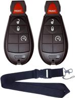 🔑 jalopytrade remote key fob fobik compatible with 2009-2012 dodge ram 1500 2500 3500 pickup remote start keyless entry + bonus lanyard (2-do-bl-ly) logo