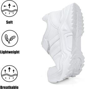 img 1 attached to 👟 DVTENI Unisex-Child White Boys Girls Shoes: Antiskid Tennis Sneakers for Outdoor Casual Activities & Running - Toddler/Little Kid/Big Kid