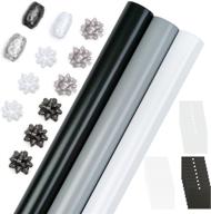 🎁 lezakaa solid wrapping paper set with star flower & gift tags - elegant 30"x120" rolls in gray, white & black design logo