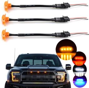 img 4 attached to 🚛 Boigoo Front Grille Lights for Ford F-150 Raptor SVT Grill 2010-2014 &amp; 2017-up - DIY Truck Grid Amber LED Running Light Bulb Marker Lamp for OEM Grilles - Not for Aftermarket Use - 2011, 2012, 2013, 2018, 2019, 2020