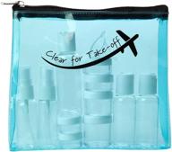 🧳 miamica tsa compliant travel bottles and toiletry bag kit in turquoise – 15 piece set logo