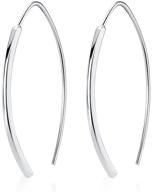 👂 sluynz 925 sterling silver open hoop dangle wire threader earrings for women, teens, and girls logo