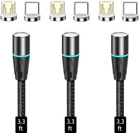 img 4 attached to NetDot Gen12 Micro USB и USB-C 3,3 фута Магнитный быстрая зарядка USB и передачи данных кабель - совместимое устройство Android [3 Pack, Черный]