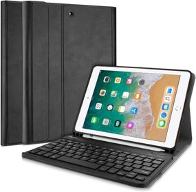 img 4 attached to ❌ ProCase Keyboard Case for iPad 9.7 (Old Model) 6th Gen 2018 / 5th Gen 2017 with Pencil Holder, Slim Lightweight Case & Detachable Wireless Keyboard for iPad 6 iPad 5 -Black