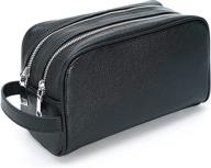 🧳 premium polare cowhide leather dopp kit: water resistant travel case for men's shaving & toiletry essentials logo