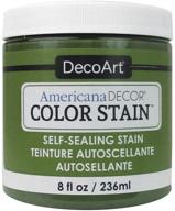 decoart americana stain8ozltfern - краска для декора американа, 8 унций, светло-папоротниковая цветом. логотип