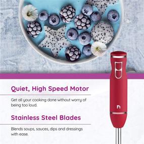 img 1 attached to 🏠 New House Kitchen Immersion Hand Blender: 2 Speed Stick Mixer with Stainless Steel Shaft & Blade, 300 Watts - Ideal for Food, Sauces, Soups, Smoothies, and Dips - Red