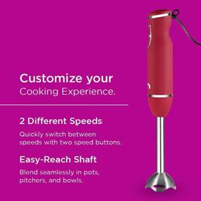 img 2 attached to 🏠 New House Kitchen Immersion Hand Blender: 2 Speed Stick Mixer with Stainless Steel Shaft & Blade, 300 Watts - Ideal for Food, Sauces, Soups, Smoothies, and Dips - Red