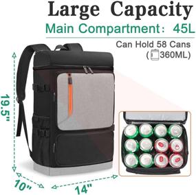 img 3 attached to Ultimate Insulated Cooler Backpack: 58 Can Large Capacity Bag for Men 🎒 & Women – Leak-Proof, Waterproof, Bottle Opener Included. Ideal for Camping, Hiking, Beach!