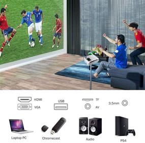 img 2 attached to 📽️ PTVDISPLAY Mini Portable WiFi Projector: 720P Native, 1080P Supported, Android System, Bluetooth, Long-lasting LED Lamp, HDMI, VGA, TF, AV, USB - Compatible with Roku, PS3!