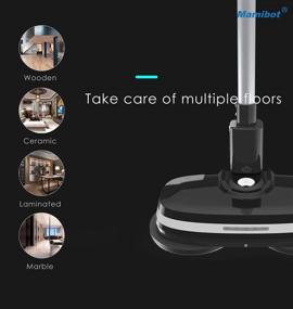 img 3 attached to 🧹 Mamibot 3-in-1 Cordless Electric Mop Cleaner for Floor Cleaning with Dual Spin Mopping, Polisher, and Scrubber. Water Spray, LED, Adjustable Handle - Black