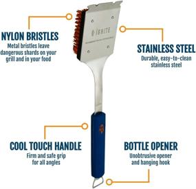 img 3 attached to 🔥 Ignite Cool Grill Brush: Stainless Steel Cleaner with Durable Nylon Bristles - Safe for Porcelain, Ceramic, Steel, & Iron Grates - No Risk of Broken Wire Bristles - Best Grill Cleaning Tool