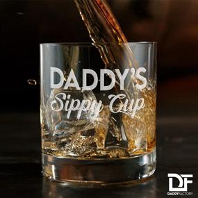 img 2 attached to 🥃 DADDY FACTORY Engraved Old Fashioned Whiskey Glass - Funny New Dad Gifts - 10.25 oz Bourbon Rocks Glass for Expecting Father, Dad Birthday Gift