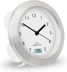 img 1 attached to ⏰ Stay punctual and informed with the Trendworx 4044-2 Suction Cup Bathroom Clock – Silver | Digital Thermometer included