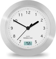 ⏰ stay punctual and informed with the trendworx 4044-2 suction cup bathroom clock – silver | digital thermometer included logo